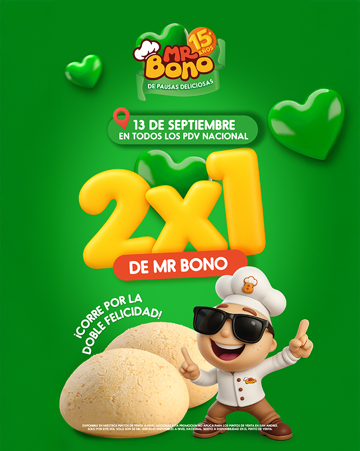 Promoción 2x1 Mr Bono